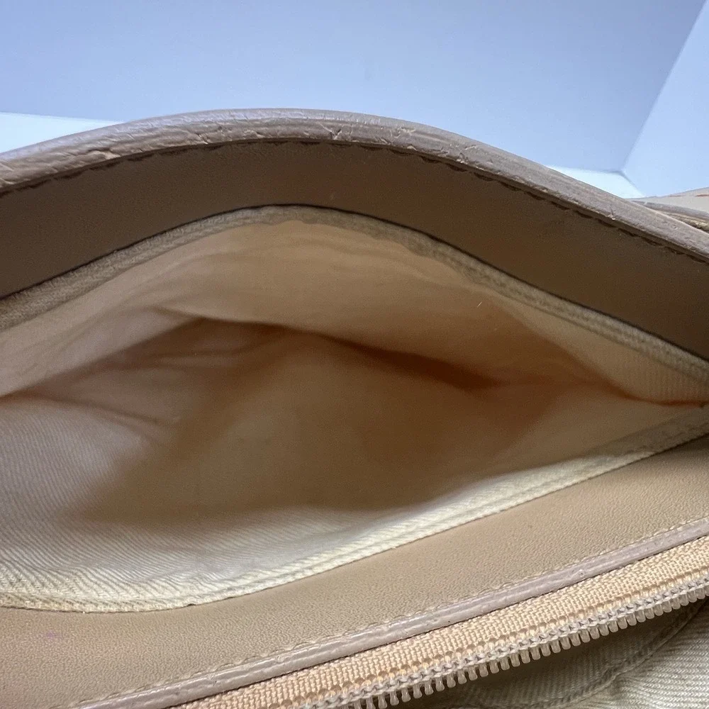 Etienne Aigner‎ Vintage Woven Bag Purse Faux Leather Trim 10x7x3.5